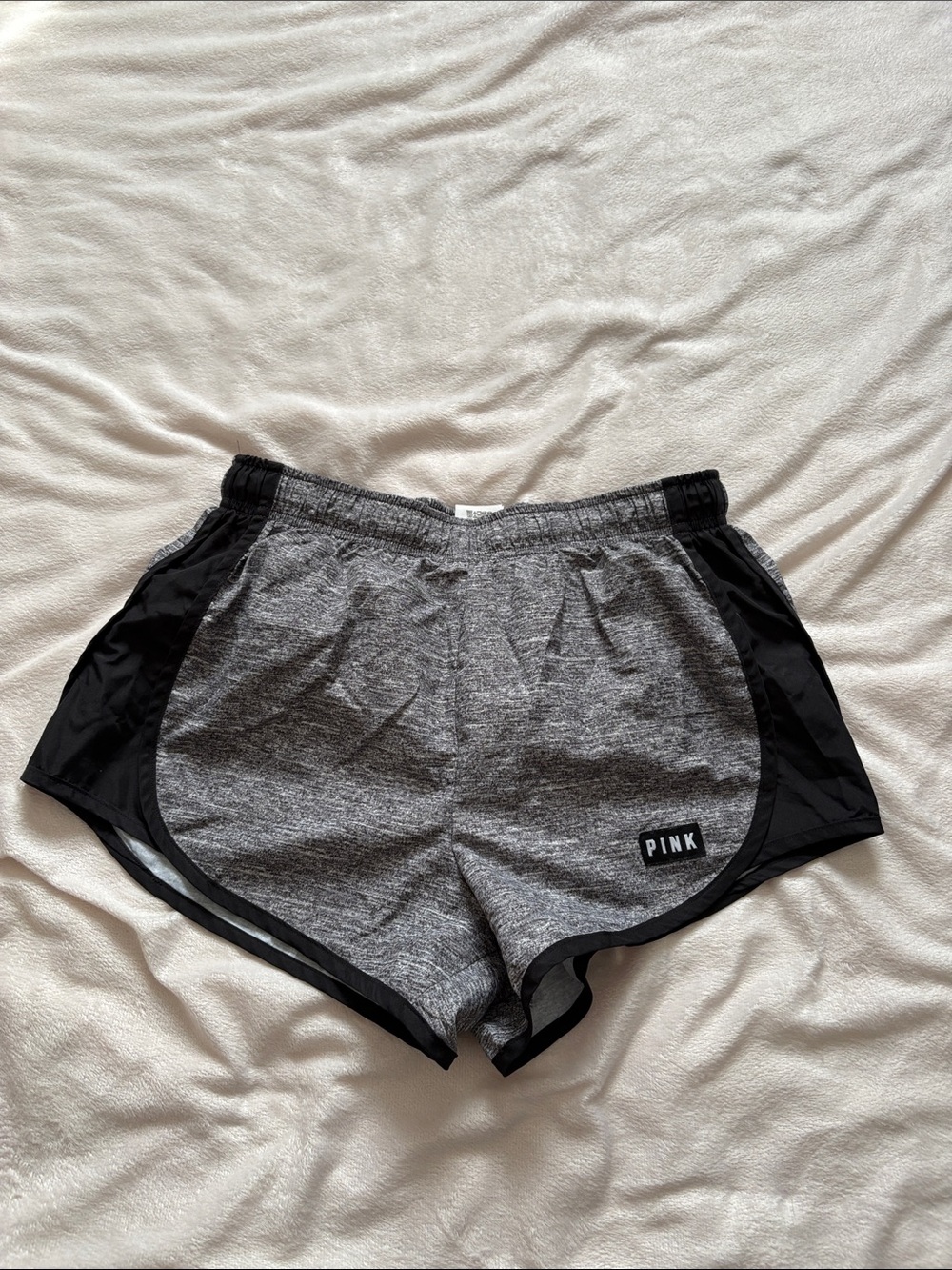 PINK Victoria's Secret Heather Gray and Black Athletic Shorts Small Petite child
